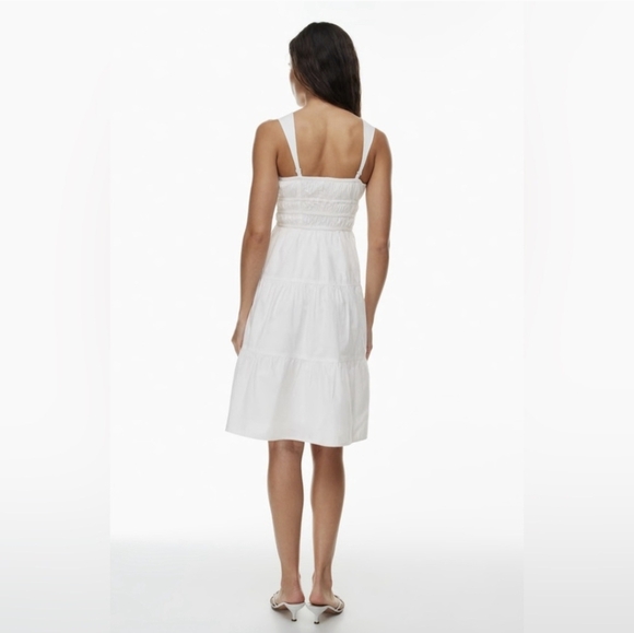 SUNDAY BEST Martine Poplin Midi Dress Cotton Tiered White XXS Aritzia - Picture 4 of 10